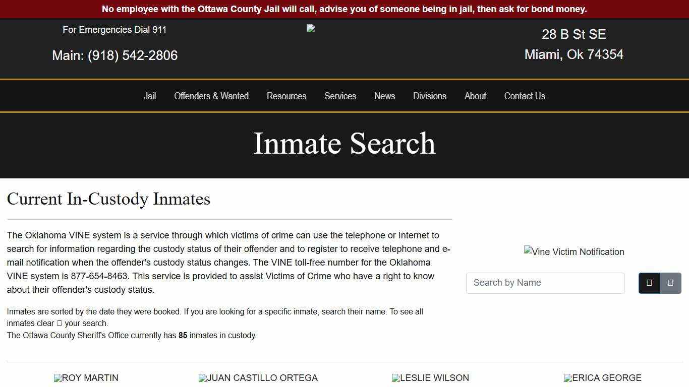 Inmate Search - Ottawa County Sheriff's Office
